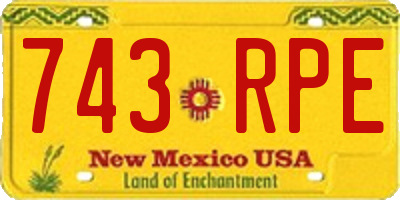 NM license plate 743RPE