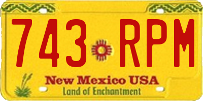 NM license plate 743RPM