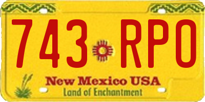 NM license plate 743RPO