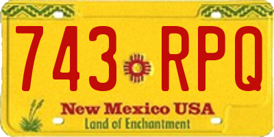 NM license plate 743RPQ