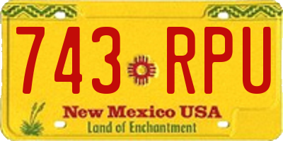 NM license plate 743RPU
