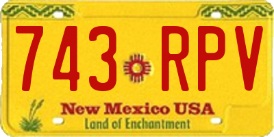 NM license plate 743RPV