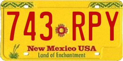 NM license plate 743RPY