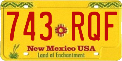 NM license plate 743RQF