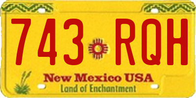 NM license plate 743RQH