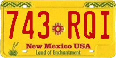 NM license plate 743RQI