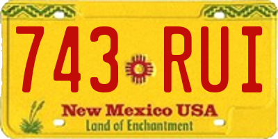 NM license plate 743RUI