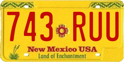 NM license plate 743RUU