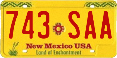 NM license plate 743SAA