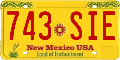 NM license plate 743SIE