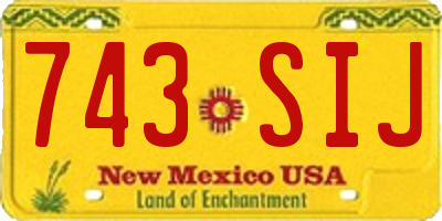 NM license plate 743SIJ