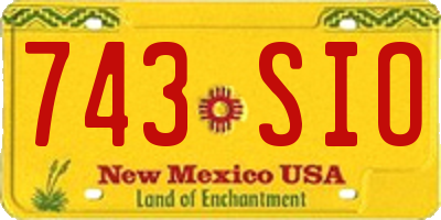 NM license plate 743SIO