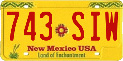 NM license plate 743SIW