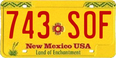 NM license plate 743SOF