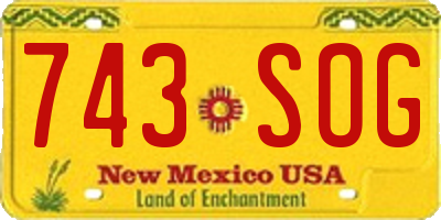 NM license plate 743SOG