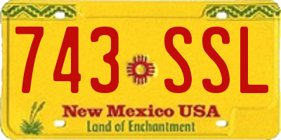 NM license plate 743SSL