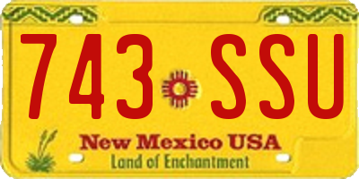 NM license plate 743SSU