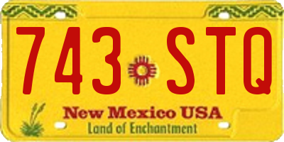 NM license plate 743STQ