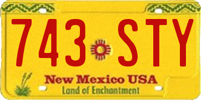 NM license plate 743STY