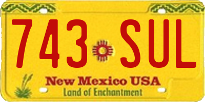 NM license plate 743SUL