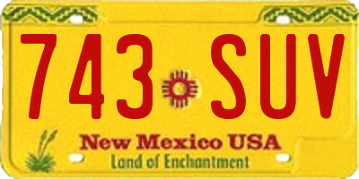 NM license plate 743SUV