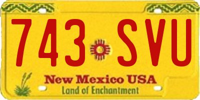 NM license plate 743SVU