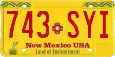 NM license plate 743SYI