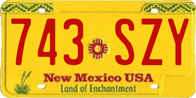 NM license plate 743SZY
