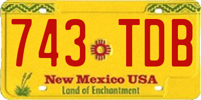NM license plate 743TDB