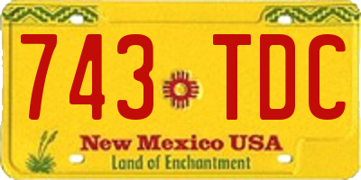 NM license plate 743TDC