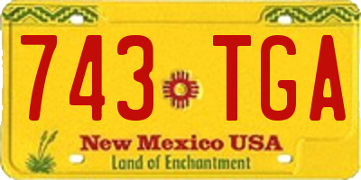 NM license plate 743TGA