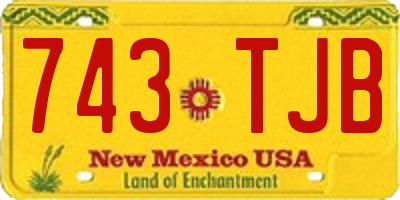 NM license plate 743TJB