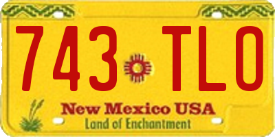 NM license plate 743TLO