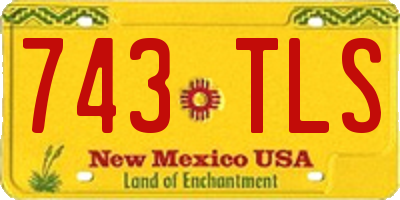 NM license plate 743TLS