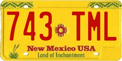NM license plate 743TML