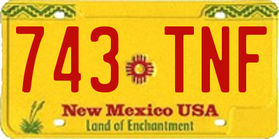 NM license plate 743TNF