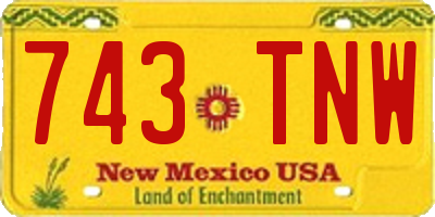 NM license plate 743TNW