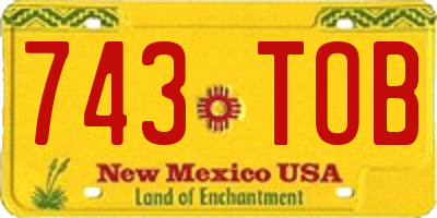 NM license plate 743TOB
