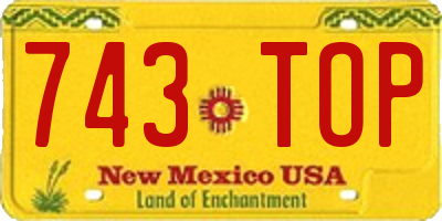 NM license plate 743TOP