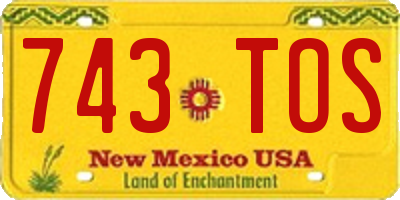 NM license plate 743TOS