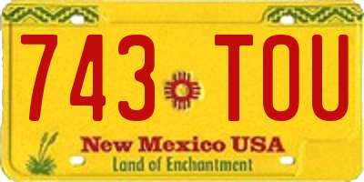 NM license plate 743TOU