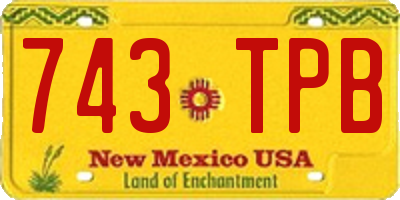 NM license plate 743TPB
