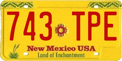 NM license plate 743TPE