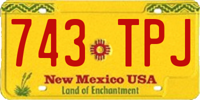 NM license plate 743TPJ