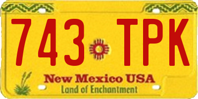 NM license plate 743TPK
