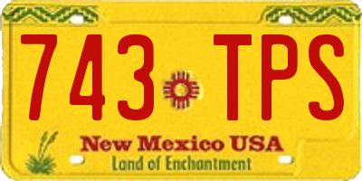 NM license plate 743TPS
