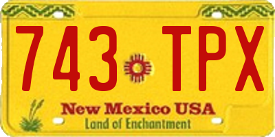 NM license plate 743TPX