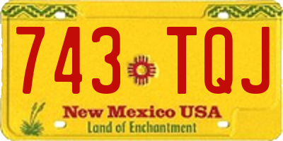 NM license plate 743TQJ