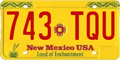 NM license plate 743TQU