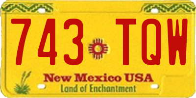 NM license plate 743TQW